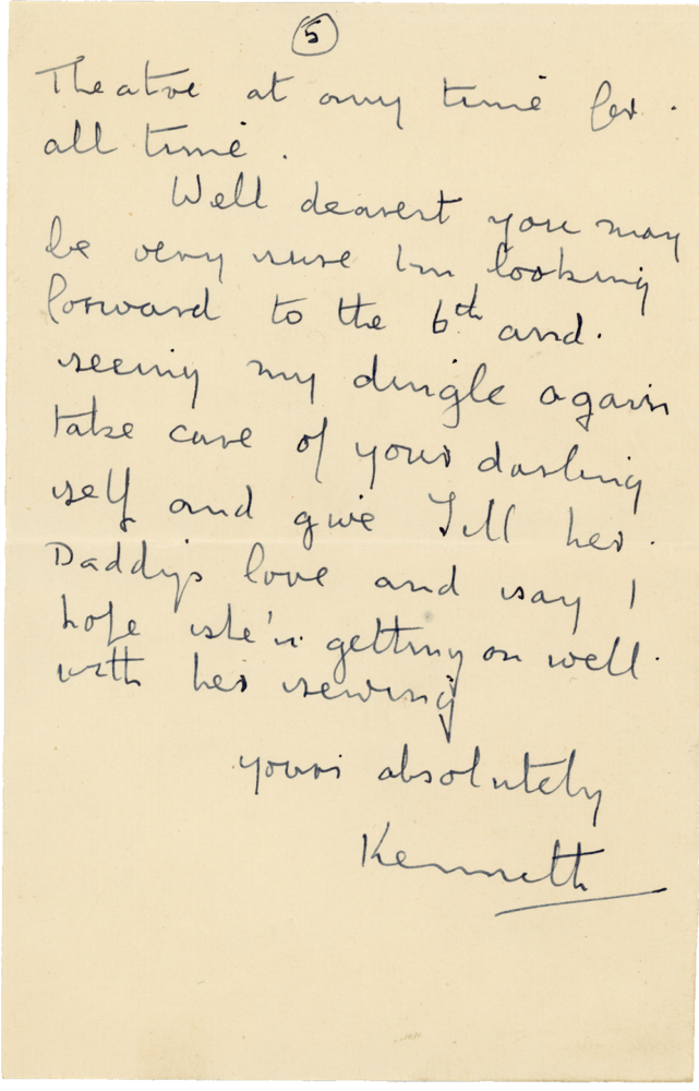 Letter from Cyril “Kenneth” Penman to Teresina “Terry” Penman dated November 26th, 1940. (pg. 5)