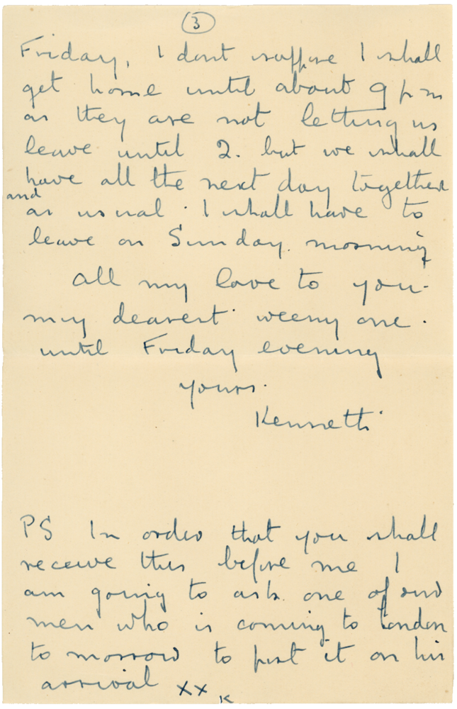 Letter from Cyril “Kenneth” Penman to Teresina “Terry” Penman dated December 2nd, 1940. (pg. 3)