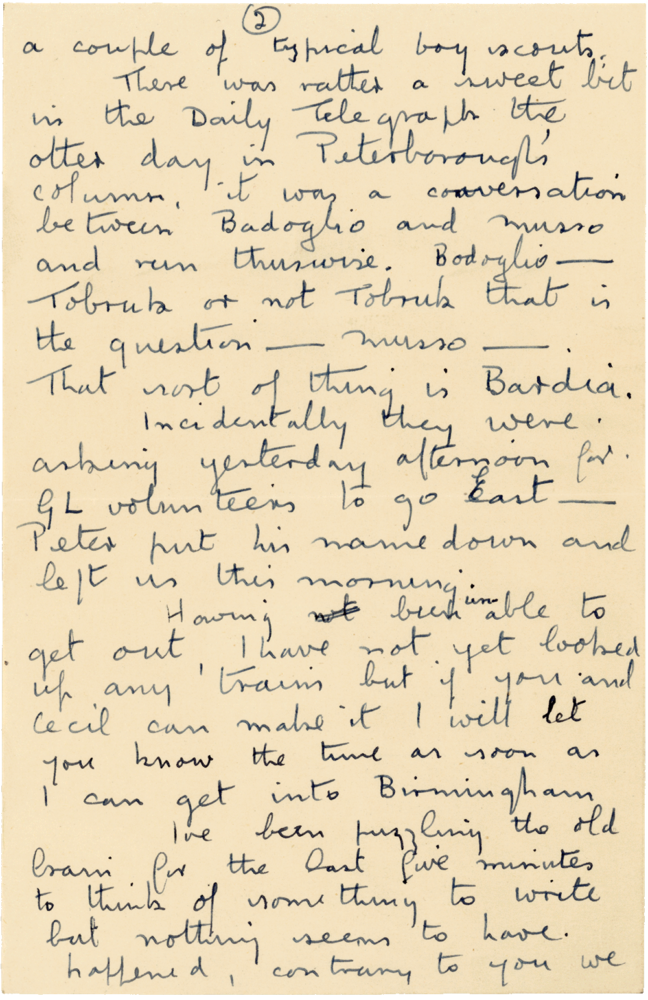 Letter from Cyril “Kenneth” Penman to Teresina “Terry” Penman dated January 24th, 1941. (pg. 2)