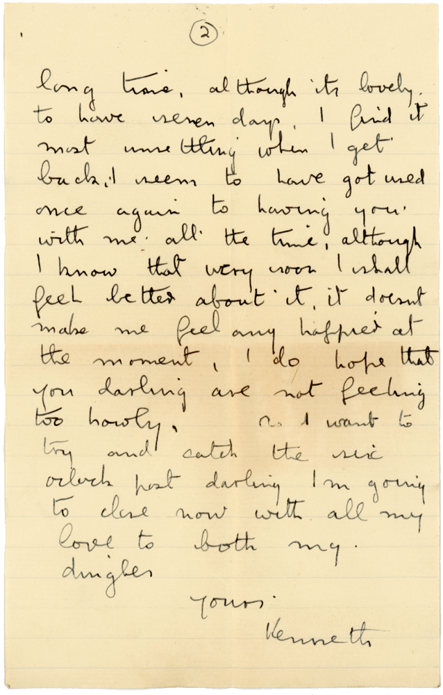 Letter from Cyril “Kenneth” Penman to Teresina “Terry” Penman dated February 10th, 1941. (pg. 2)