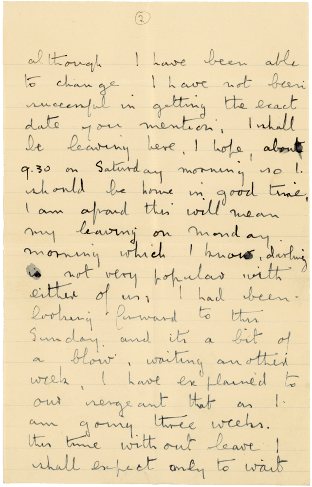 Letter from Cyril “Kenneth” Penman to Teresina “Terry” Penman dated February 19th, 1941. (pg. 2)