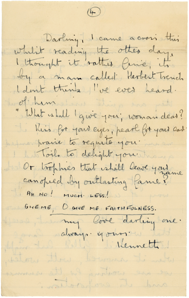Letter from Cyril “Kenneth” Penman to Teresina “Terry” Penman dated February 19th, 1941. (pg. 4)