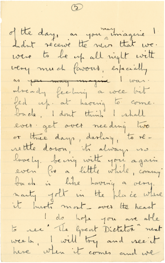 Letter from Cyril “Kenneth” Penman to Teresina “Terry” Penman dated February 26th, 1941. (pg. 2)