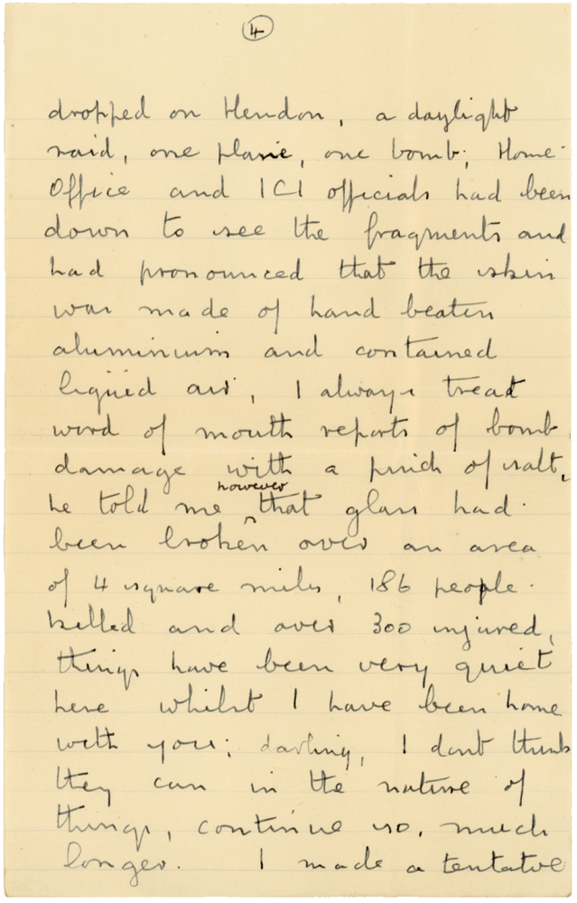 Letter from Cyril “Kenneth” Penman to Teresina “Terry” Penman dated February 26th, 1941. (pg. 4)