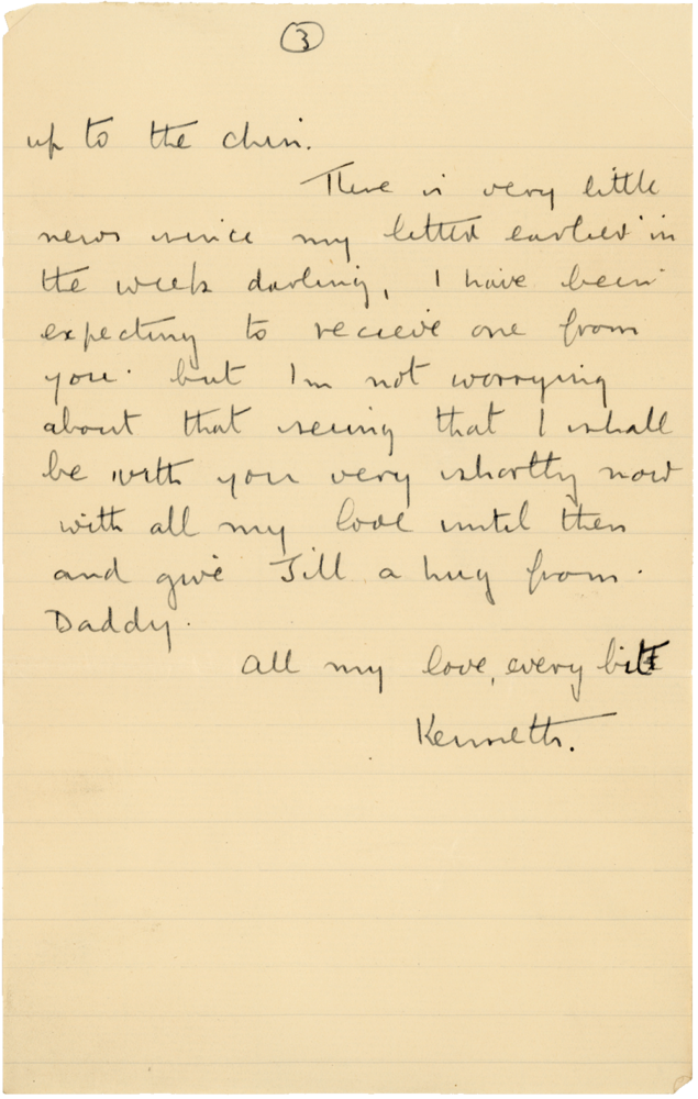 Letter from Cyril “Kenneth” Penman to Teresina “Terry” Penman dated March 13th, 1941. (pg. 3)