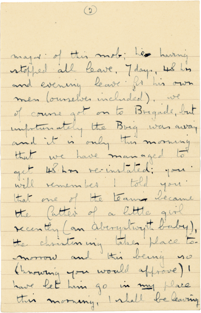 Letter from Cyril “Kenneth” Penman to Teresina “Terry” Penman dated April 5th, 1941. (pg. 2)