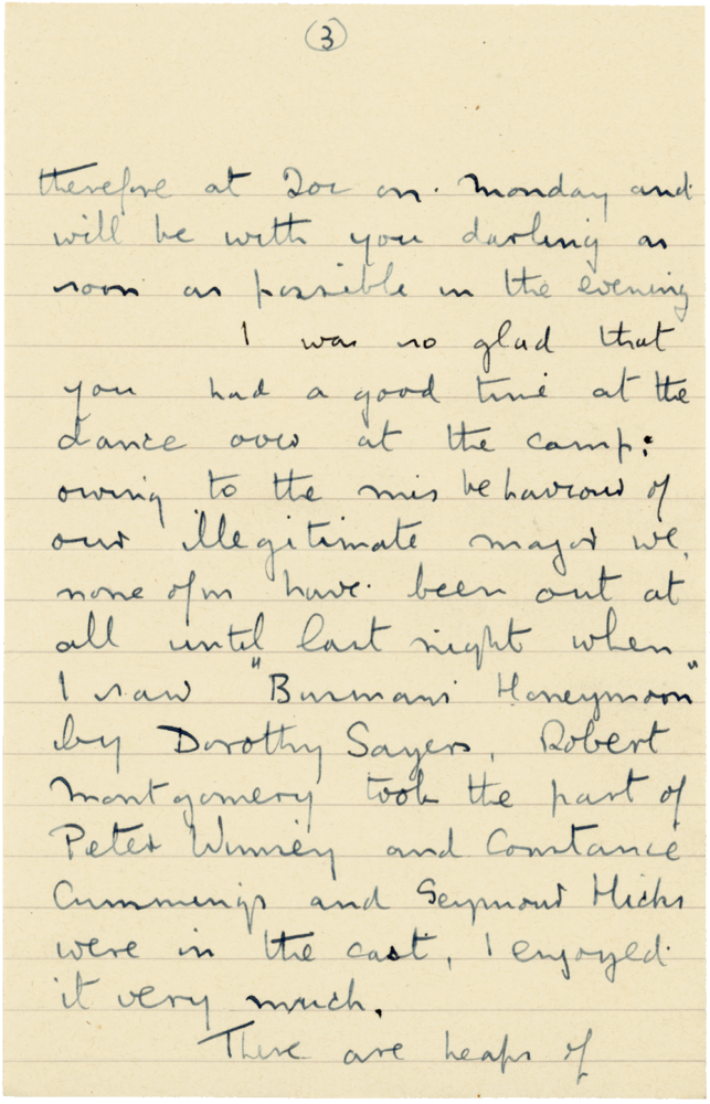 Letter from Cyril “Kenneth” Penman to Teresina “Terry” Penman dated April 5th, 1941. (pg. 3)