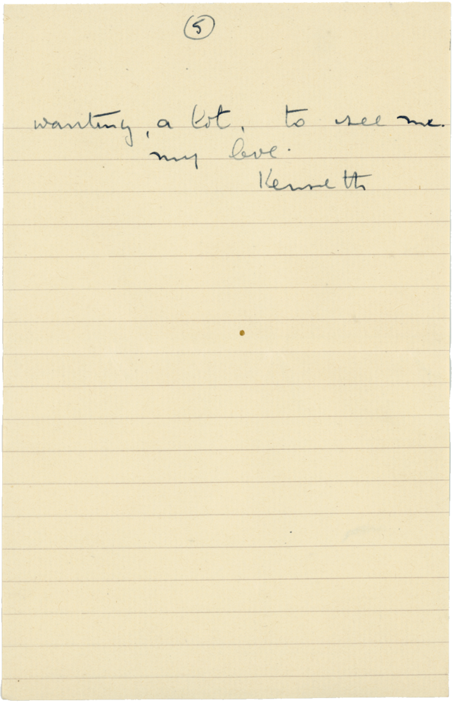 Letter from Cyril “Kenneth” Penman to Teresina “Terry” Penman dated April 5th, 1941. (pg. 5)