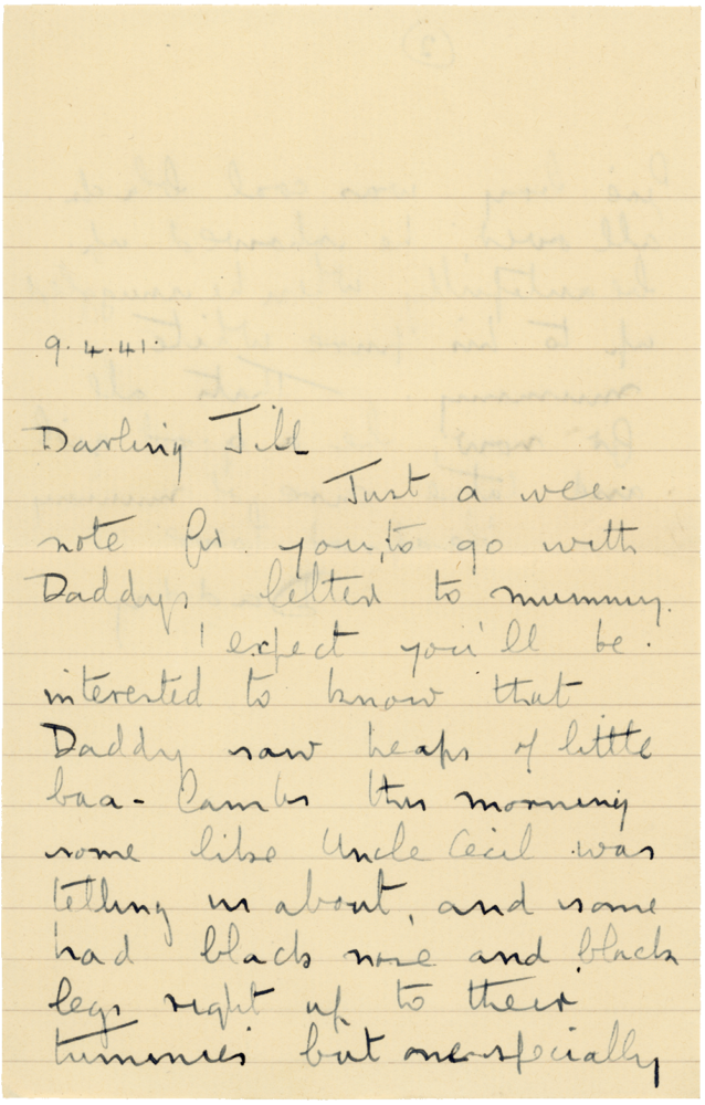 Letter from Cyril “Kenneth” Penman to Teresina “Terry” Penman dated April 9th, 1941. (pg. 1)