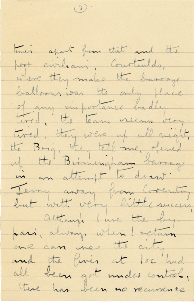 Letter from Cyril “Kenneth” Penman to Teresina “Terry” Penman dated April 9th, 1941. (pg. 2)