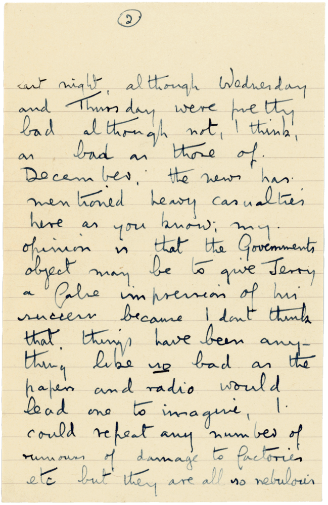 Letter from Cyril “Kenneth” Penman to Teresina “Terry” Penman dated April 12th, 1941. (pg. 2)