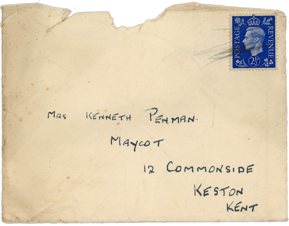Envelope for letter from Cyril “Kenneth” Penman to Teresina “Terry” Penman dated April 12th, 1941.
